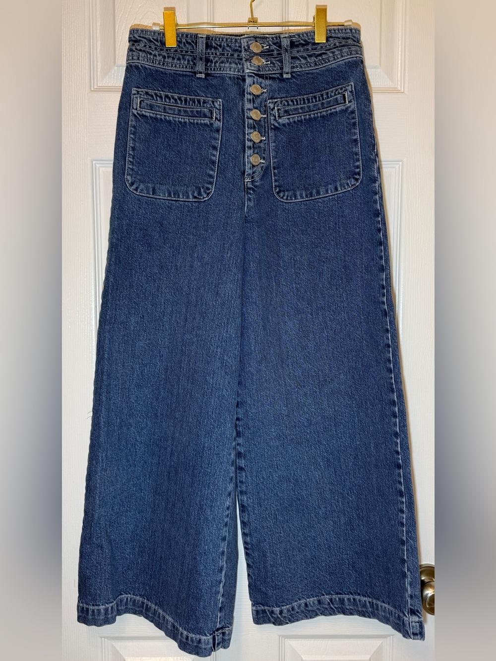 Free People High-Waist Wide Leg Women’s Jeans - Dark Blue
